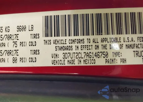 2010 Dodge Ram 2500 St from USA, damaged, VIN 3D7UT2CL7AG146750